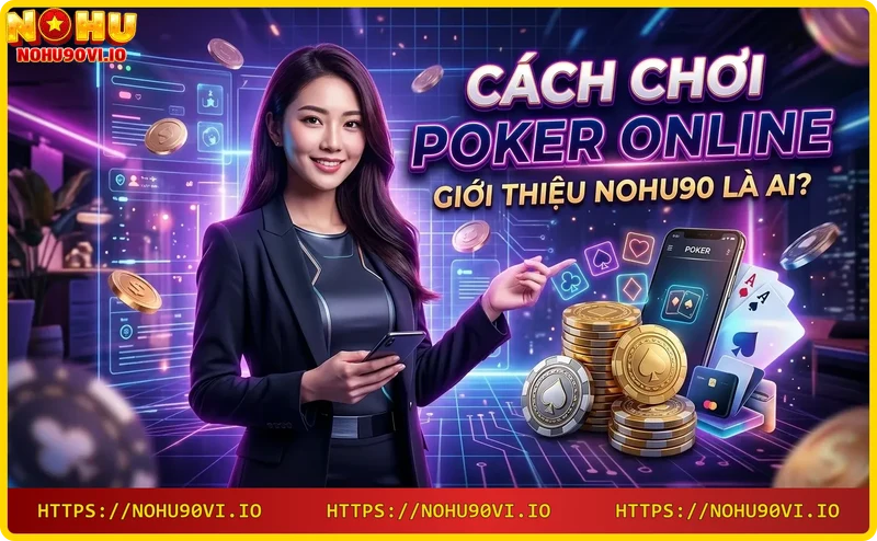 Biểu tượng bảo mật Nohu90 với bài poker và vàng