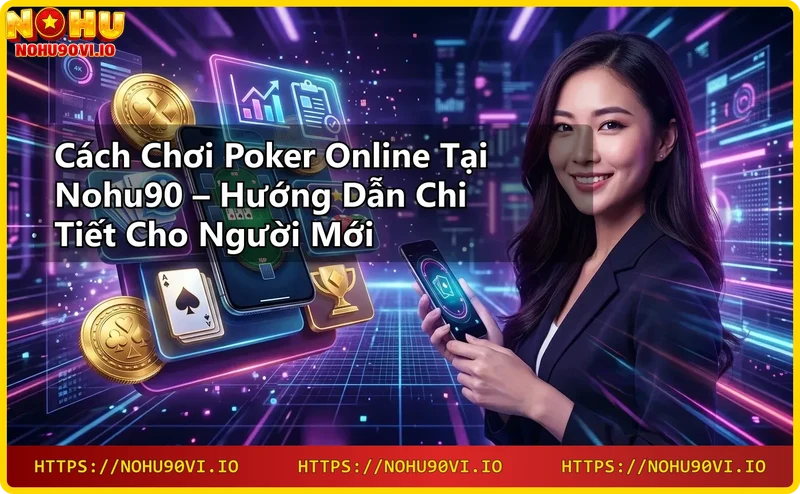 Biểu tượng bảo mật Nohu90 với bài poker và vàng